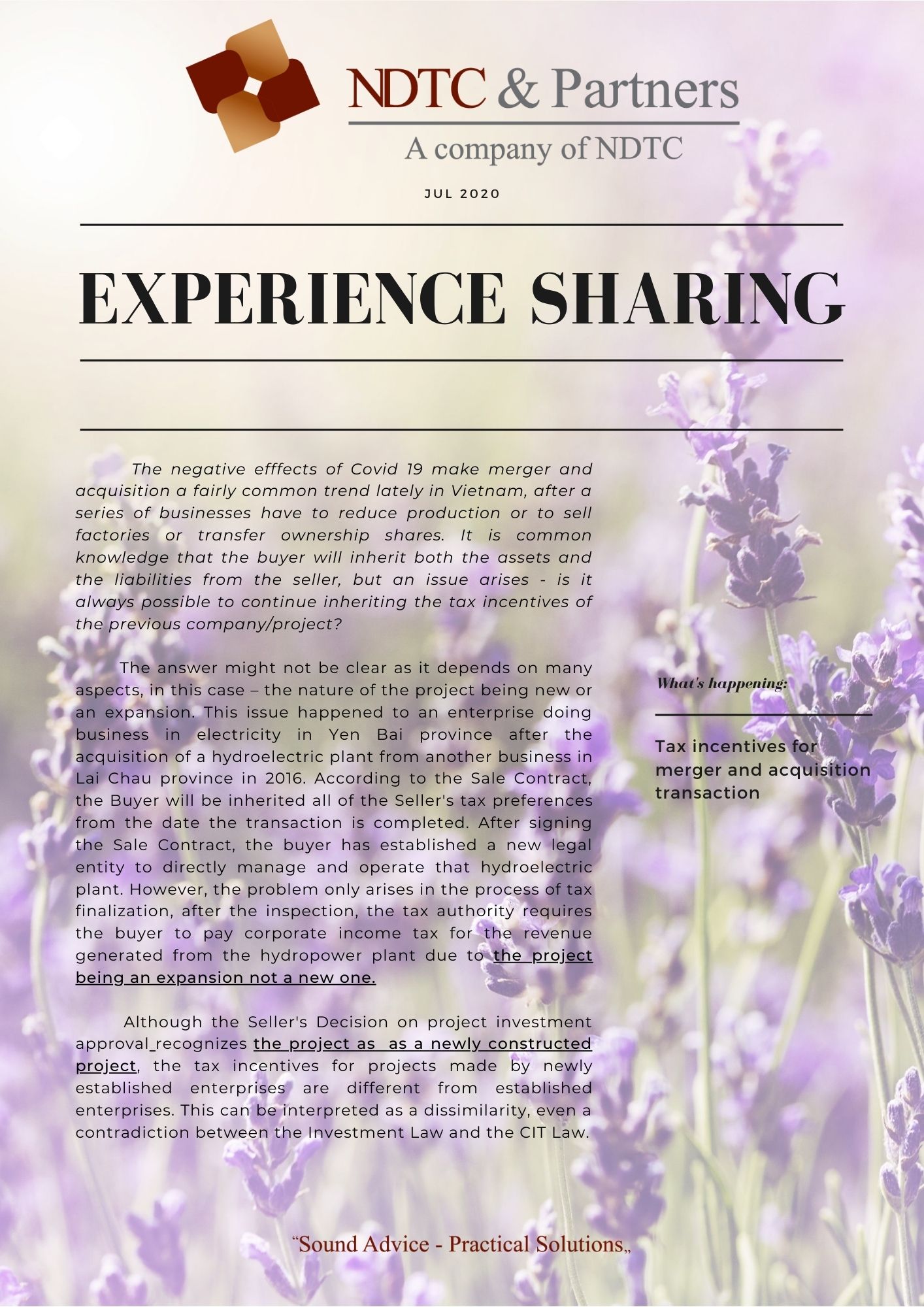 Experience Sharing June 2020